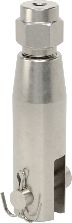 Kaldırma için Plug-Lock Tel Halat Bağlantı Parçası, 316 Paslanmaz Çelik, Çatal Uç, 3/64" ila 1/16" Halat Çapı için