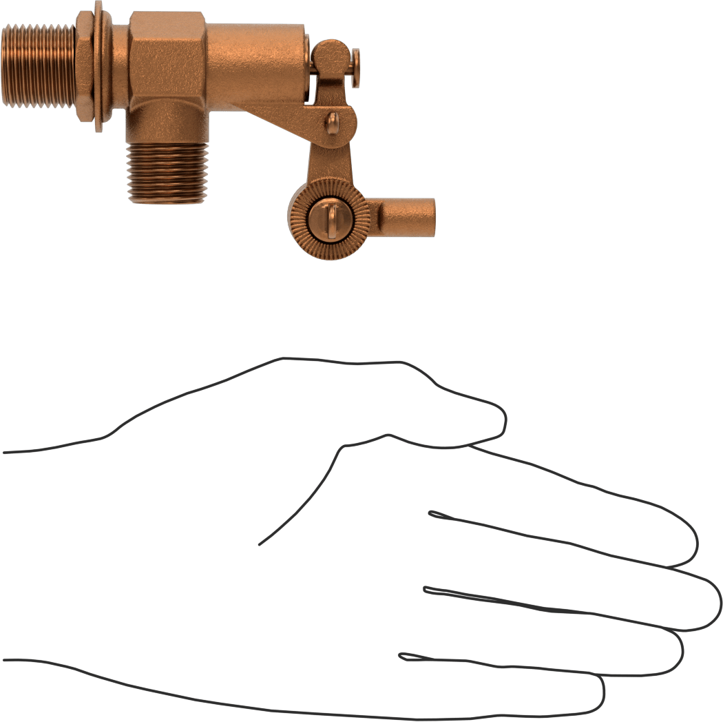 Su için Şamandıralı Vana Gövdesi, Viton® Floroelastomer Conta, 1/2 NPT Erkek