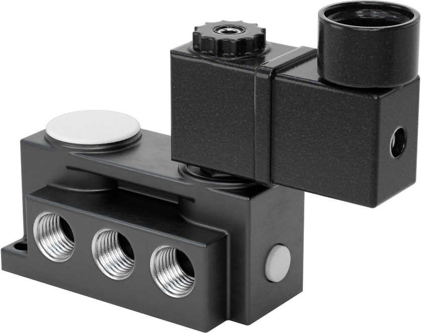 Elektrikli Hava Yön Kontrol Vanası, İki Eylemli, Tek Solenoid, 1/4 NPT, 56 scfm, 12V DC