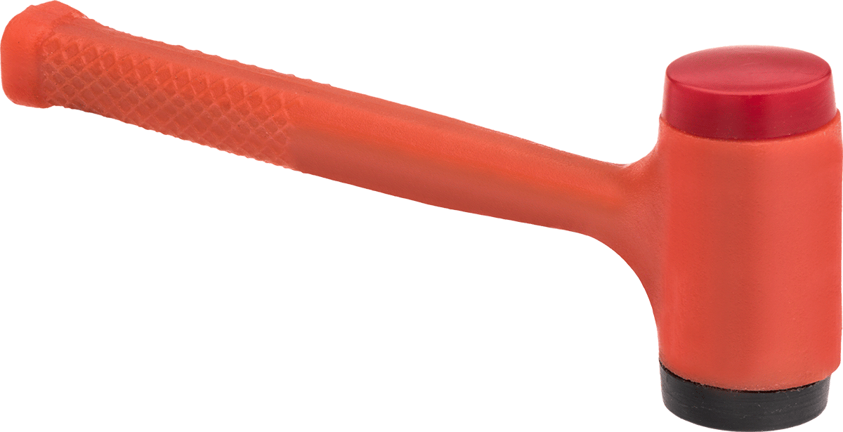 Vidalı Değiştirilebilir Yüzlü Dead Blow Tokmak, Yüksek Görünürlük, 1.5 lbs., 1.75" Çaplı Poliüretan Yüzey