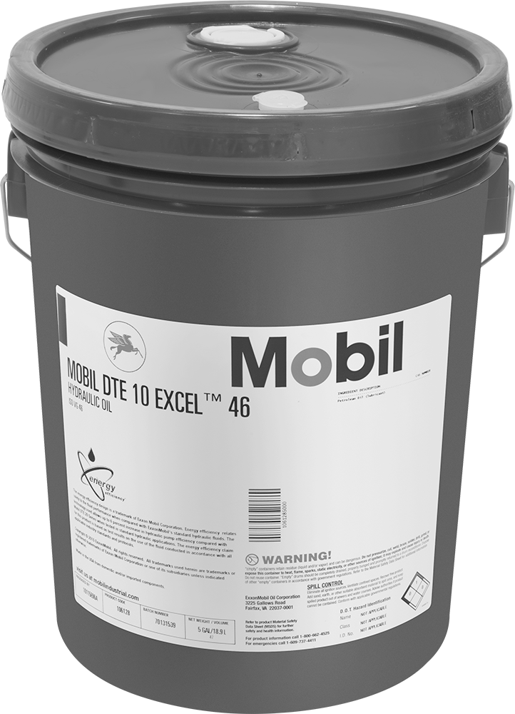 Mobil DTE 10 Excel 46 Hidrolik Yağı, 5 Galon — 46, Kova, 5 gal.