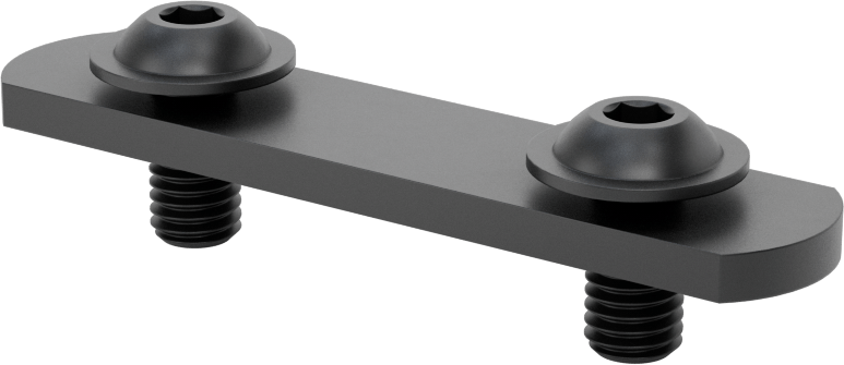 T-Yivli Çerçeve, Uç Beslemeli Çift Somun ve M8 Flanşlı Düğme Başlı, 45 mm Ray — Çift, 45 mm, 90 mm, M8