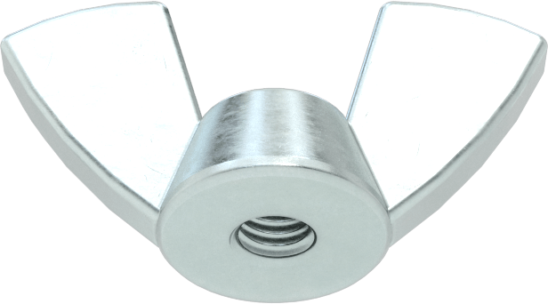 Çinko Kaplı Çelik Kelebek Somun, Sınıf 5, M3 x 0.5 mm Dişli