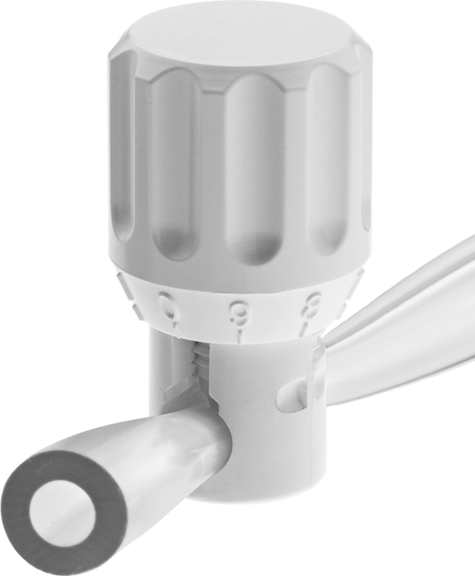 Temassız Akış Ayar Valfi, Kadranlı Tutamak, Asetal, 5/32" ila 1/4" Boru Dış Çapı için