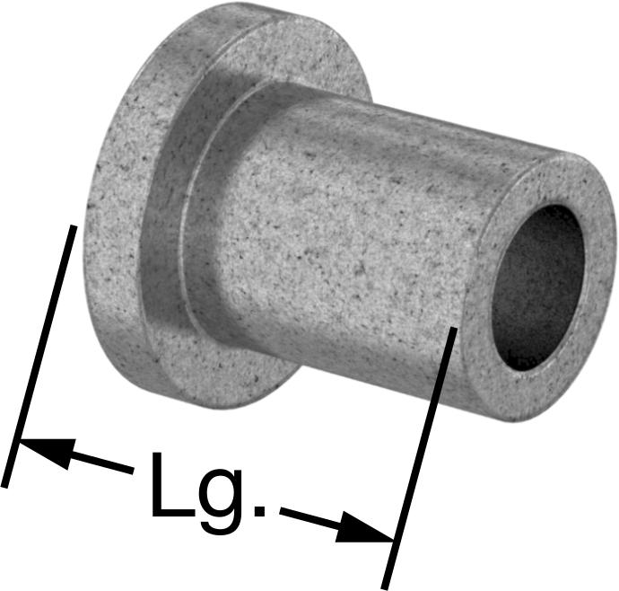 Yağ Dolgulu 841 Bronz Flanşlı Burçlu Yatak, 5/32" Mil Çapı ve 1/4" Muhafaza İç Çapı için, 3/8" Uzunluk — 3⁄8", 0.2502", 0.1564"