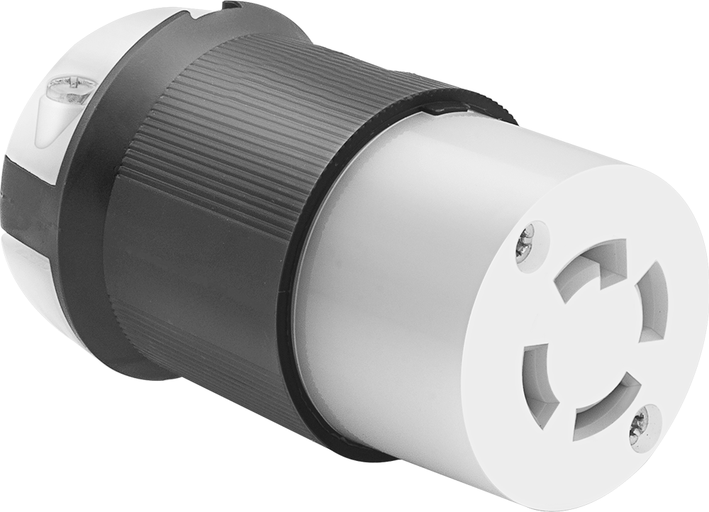 Premium Dönme Kilitli Konektör, Dört Yuvalı Soket, Topraklanmış, NEMA L15-30 — 250V AC, 30A, Dişi