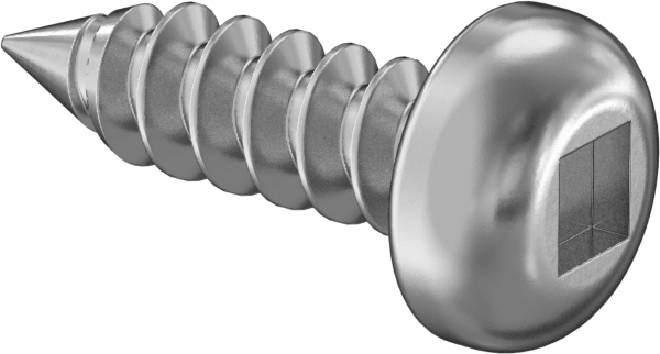 Sac Metal için Kare Tahrikli Yuvarlak Başlı Vidalar, 18-8 Paslanmaz Çelik, 4 Numara Boyut, 3/8" Uzunluk
