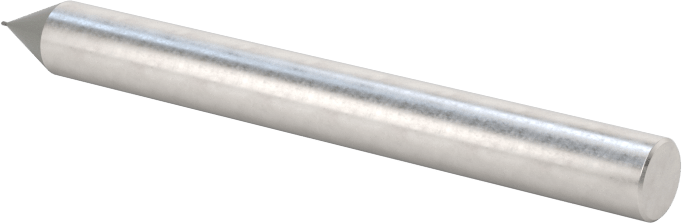Elmas Kaplı Karbür Uçlu Freze, Bilyalı Uç, 2 Yiv, 0.2 mm Freze Çapı, 40 mm Toplam Uzunluk