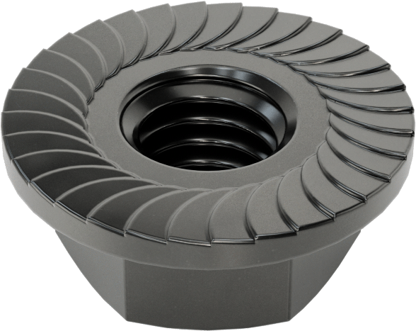 Yüksek Mukavemetli Çelik Tırtıklı Flanşlı Somun, Sınıf 10, M5 x 0.8 mm Diş Boyutu