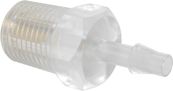 Tırnaklı Bağlantı Parçalı Naylon Delikli Vana, Adaptör, 1/8 NPT Erkek, 1/8" Boru İç Çapı için, 0.029" Çap
