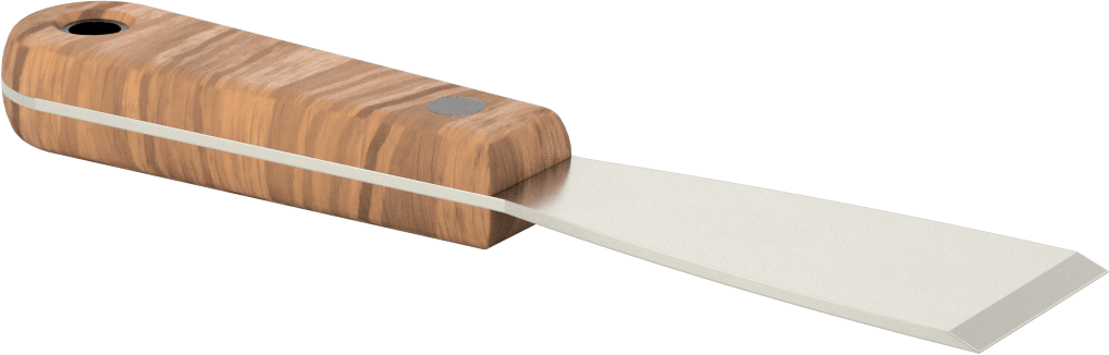 Çelik Bıçaklı Macun Sürme Bıçağı, Eğimli Kenarlı 1-1/2" Genişlik x 3.5" Uzunlukta Düz Bıçak