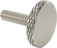 Tırtıllı Başlı El Vidası, Paslanmaz Çelik, Düşük Profilli, Kısmi 1/4"-20 Diş