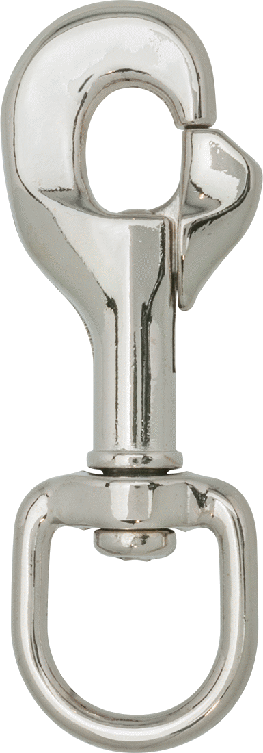 Döner Gözlü Çinko Kayar Cıvata Mandallı Karabina, 3/8" Açıklık Genişliği, 2-5/8" Uzunluk, 5/8" Göz