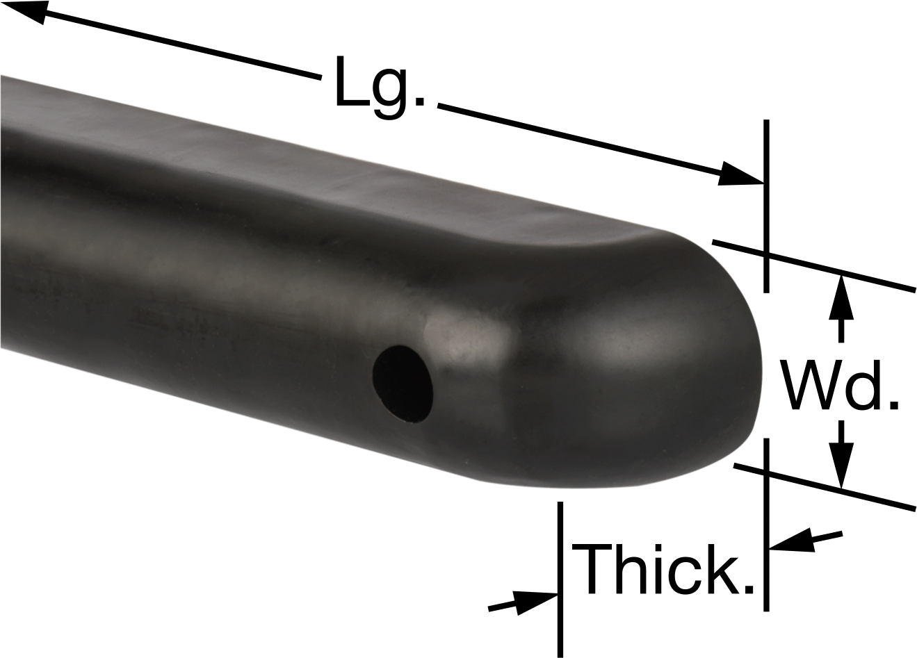 PVC Vidalı Yüzey Koruyucu, 17" Uzunluk, 2-1/2" Genişlik — Vidalı, 2 1⁄2", 2 1⁄2"