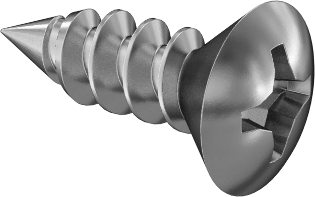 Sac Metal için Oval Başlı Vidalar, Süper Paslanma ve Aşınmaya Dayanıklı 316 Paslanmaz Çelik, 14 Numaralı Boyut, 3/4" Uzunluk
