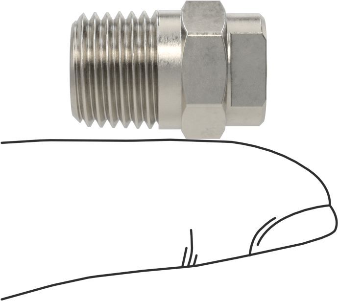 303 Paslanmaz Çelik Buhar Nozulu, 1/4 NPT Erkek, 10 PSI'da 1.1 lbs./saat Kapasite