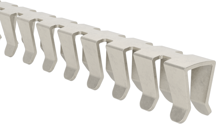 Esnek Paslanmaz Çelik Kenar Çıtası, Yüksek Sıcaklık, 1/16" Genişlik x 3/16" İç Yükseklik, 5 Fit Uzunluk