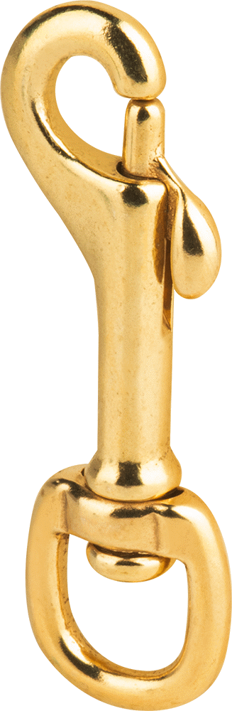 Döner Gözlü Kaydırmalı Cıvata Mandallı Karabina, 3/8" Açıklık Genişliği, 2-11/16" Uzunluk, 3/4" İç Genişlik — Döner Halka, 3⁄8", Pirinç