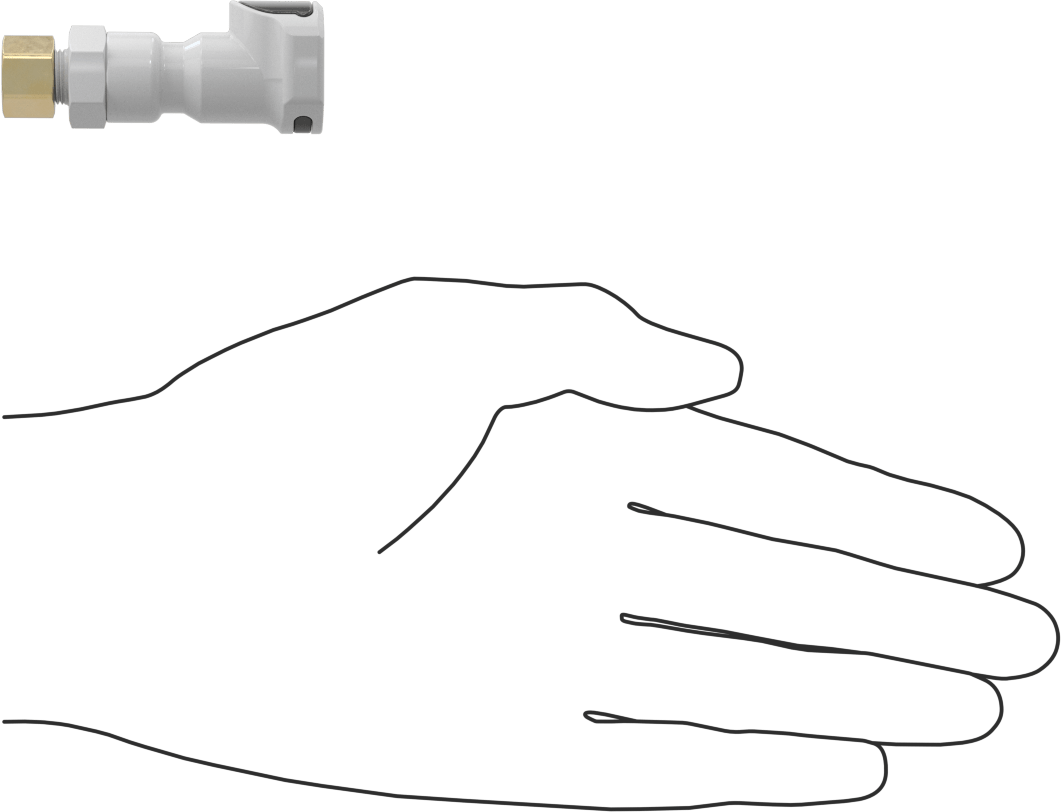 Yiyecek ve İçecek için Hızlı Bağlantı Boru Bağlantısı, Soket, 1/4 Kaplin Boyutu, 1/4" Sıkıştırma Borusu Dış Çapı için
