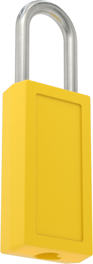 Etiketli Ekstra Boşluklu Kilitli Asma Kilit, Master Lock 411-Sarı Gövde, #By11 Anahtara Uyumlu Ana Anahtar