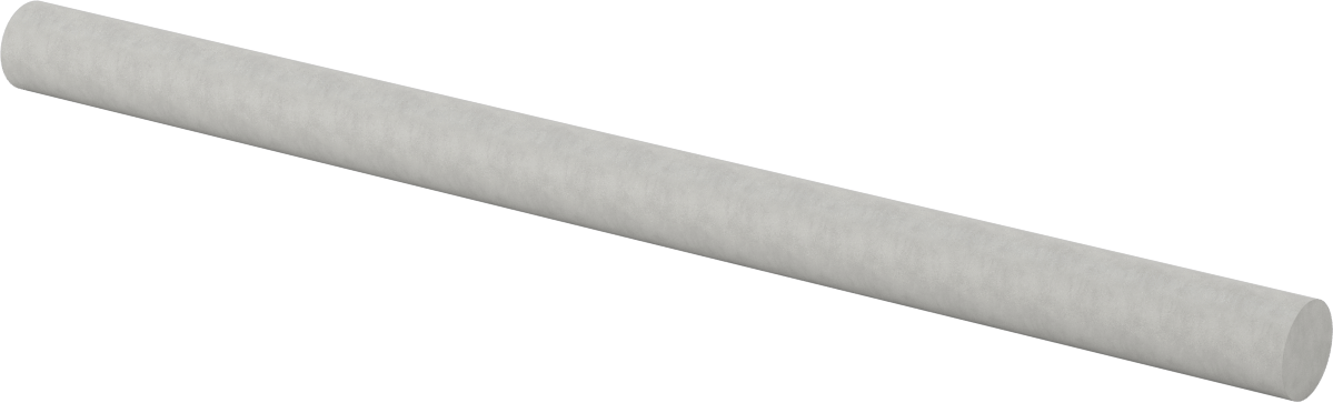 Kolay İşlenebilir Alümina-Bisque Seramik, 3/4" Çaplı Çubuk, 12 inç Uzunluk