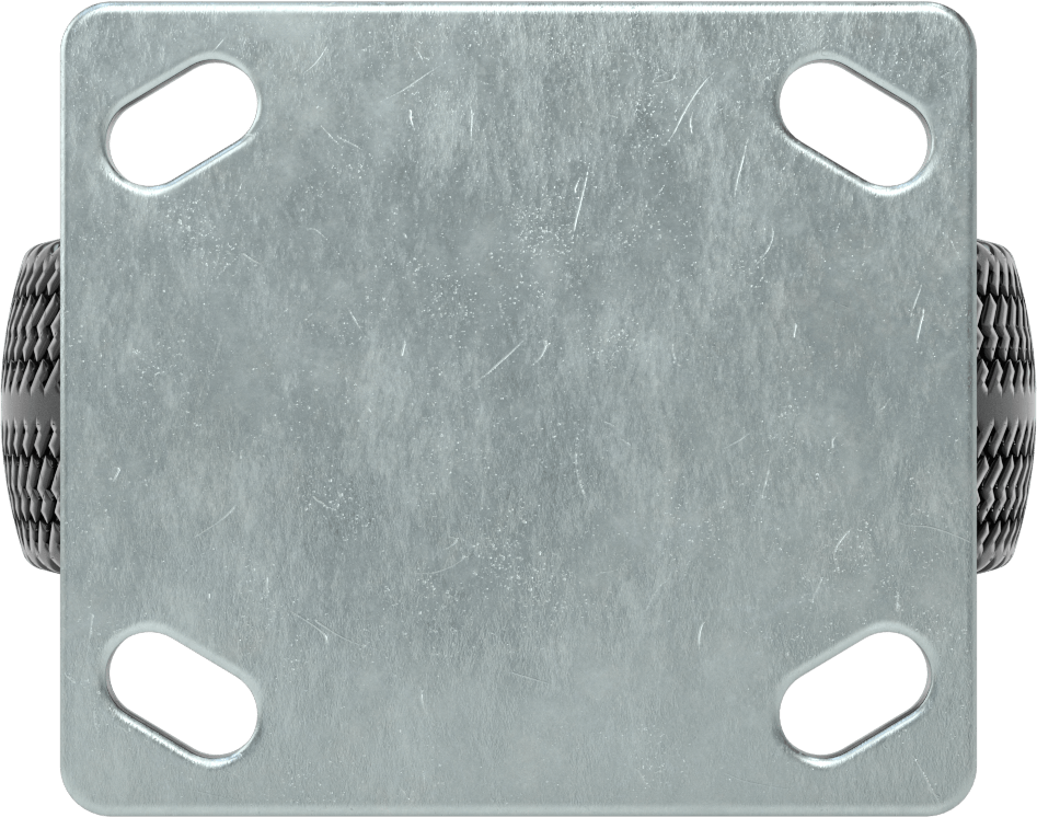 4-1/2" x 4" Plakalı Tekerlek, 2" Genişliğinde Patlamayan Tekerlekli Sert