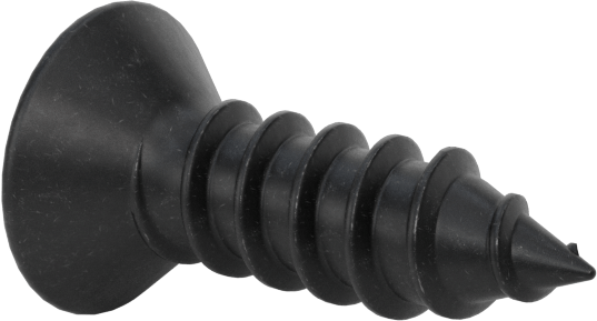 Siyah Oksit Çelik Phillips Havşa Başlı Vidalar, Sac Metal için, 4 Numara Boyut, 3/8" Uzunluk
