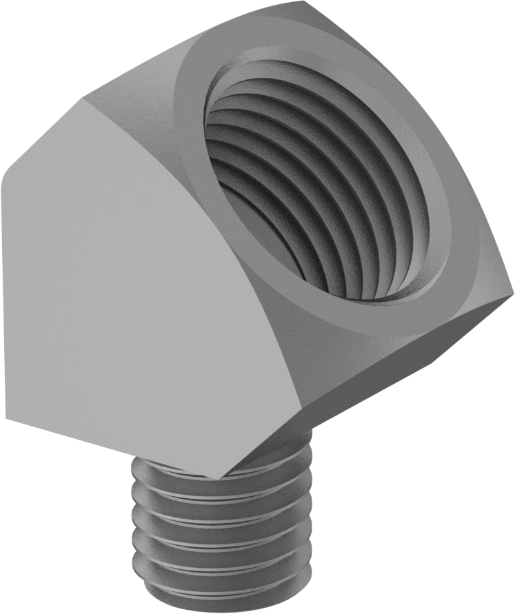 45 Derece Gres Bağlantı Adaptörü, 1/4"-28UNF Erkek — Gres