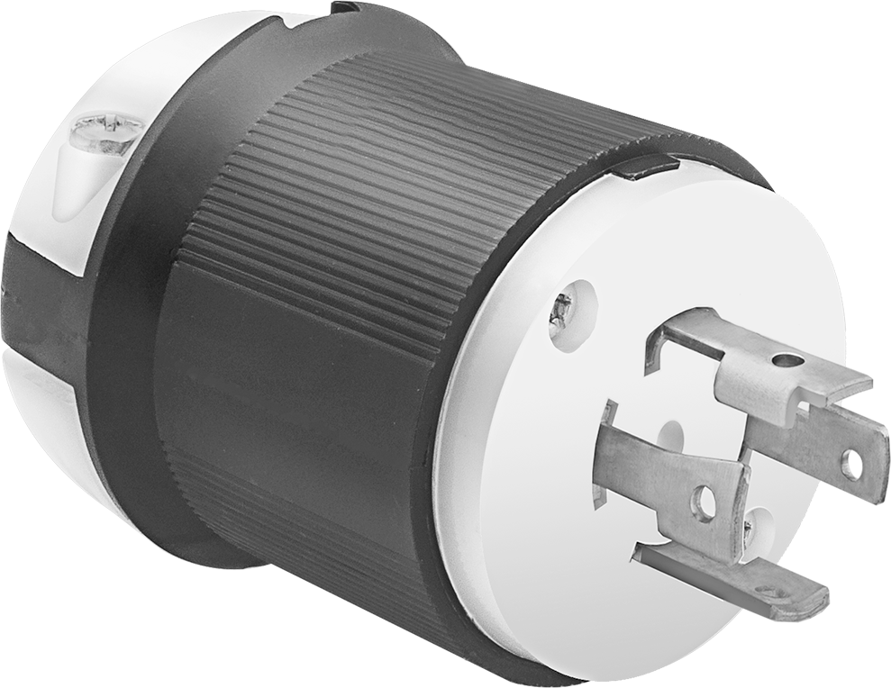 Premium Dönme Kilitli Konektör, Dört uçlu fiş, Topraklanmış, NEMA L16-30 — 480V AC, 30A, Erkek