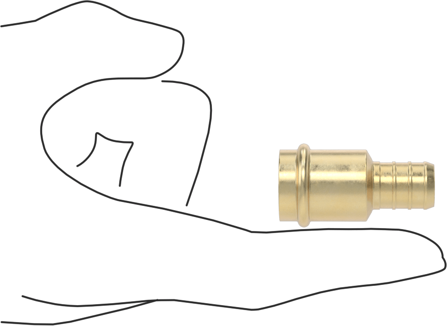 İçme Suyu için Tırnaklı Boru Bağlantı Parçası, Adaptör 1/2" İç Çap x 5/8" Dış Çap Dişi Soket, Bronz