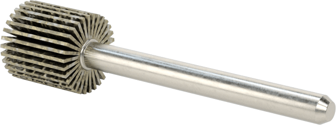 Lamelli Zımpara Çarkı, Saplı, Pürüzlü Yüzey için, 60 Kum, 3/8" Çap, 3/8" Genişlik