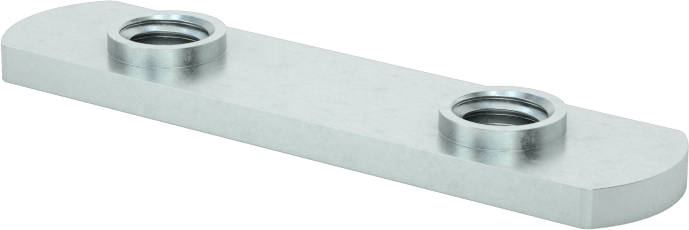 Uç Beslemeli T-Yivli Çerçeve Bağlantı Elemanları, 25 mm Ray için Çift Somun, M6 Diş, 0.1450 inç Kalınlık