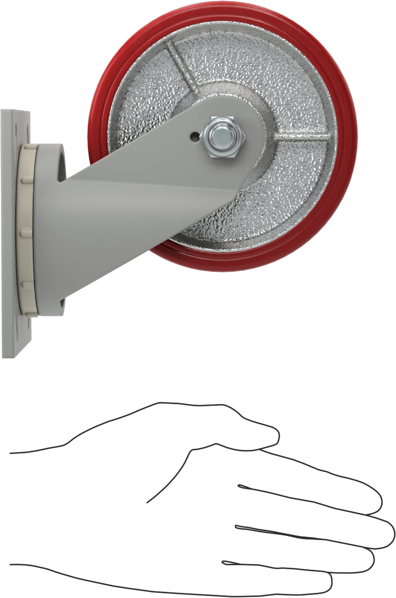 4-1/2" x 4" Plakalı Yüksek Kapasiteli Mauler Tekerlek, 5" Çapında Poliüretan Tekerlekli Döner