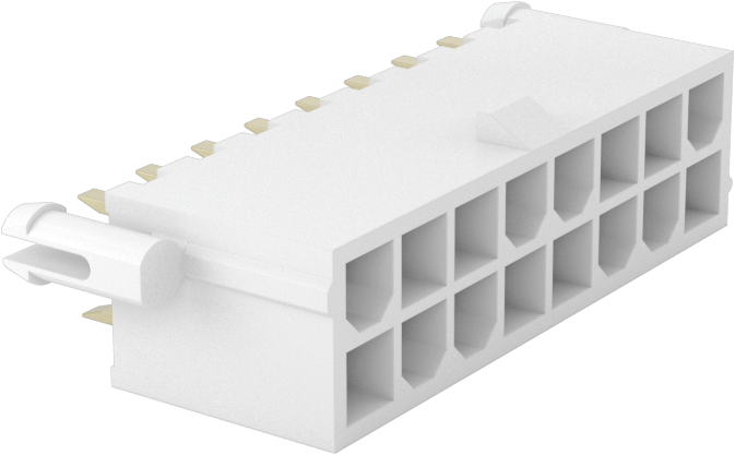 Kilitleme Tırnağına Sahip Molex Devre Kartı Konektörü için 16 Kutuplu Devre Kartı Konektörü — Molex, Molex Mini-Fit Jr., Mini-Fit Jr., Erkek