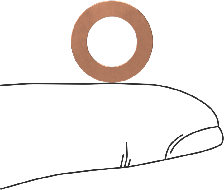 Bakır Mil. Spec. Pul, 5/16" Vida Boyutu için, 0.344" İç Çap, 0.562" Dış Çap, MS15795-547