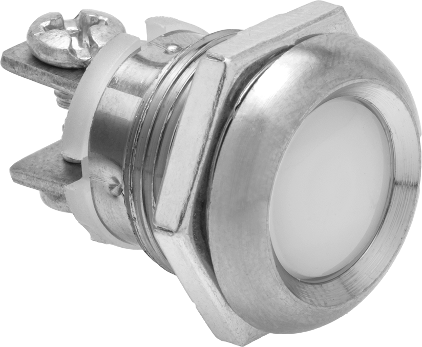 Düşük Gerilim Panel Montajlı Kapı Zili Anahtarı, 16mm, Altıköşe Somun ile Düz