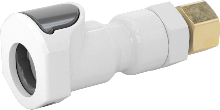 Yiyecek ve İçecek için Hızlı Bağlantı Boru Bağlantısı, Soket, 1/4 Kaplin Boyutu, 1/4" Sıkıştırma Borusu Dış Çapı için — Compression, Quic…