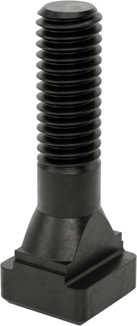 Çelik İşlenmiş Boyunlu T-Yivli Cıvata, Siyah Oksit, 6 mm Genişliğinde Yiv için, 25 mm Uzunluk, M6 x 1 mm Diş