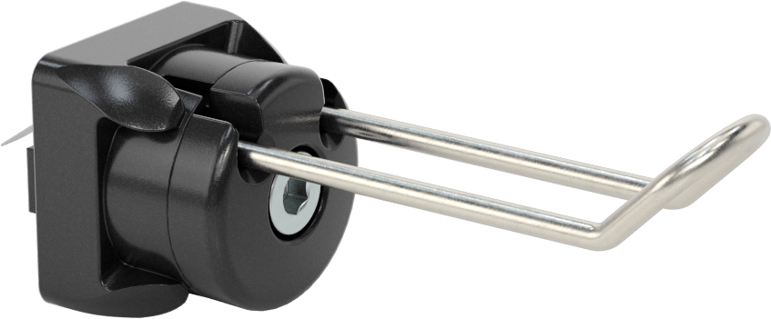 T-Yivli Çerçeve, Statik Kontrol Kanca Alet Tutucu 45 mm Ray, 4-3/8" Çıkıntı — Paslanmaz Çelik, Vida Takma, 15⁄16"