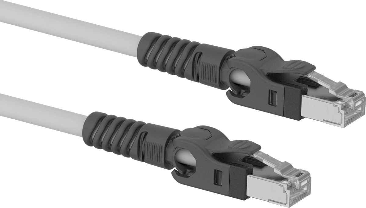 Açı Ayarlı Konektörlü Ethernet Kablosu, RJ45 Erkek Fiş x RJ45 Erkek Fiş, 1-1/2 Fit Uzunluk
