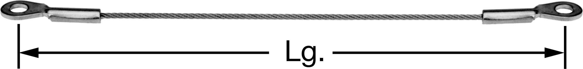 Kordon - Kaldırma Amaçlı Değildir, Mil.Spec.Eye/Eye, 3/32" Çap, Naylon Kaplı Paslanmaz Çelik, 6 inç Uzunluk