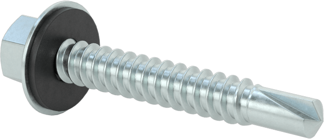 Metal için Pullu Delme Vidaları, Çelik, 12 Numaralı Boyut, 1-1/2" Uzunluk, 3 Numara Matkap Ucu