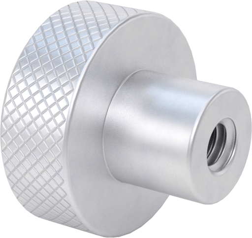 Alüminyum Tırtıllı Tutma Düğmesi, 1/4"-20 dişli 5/8" derinlikli delik