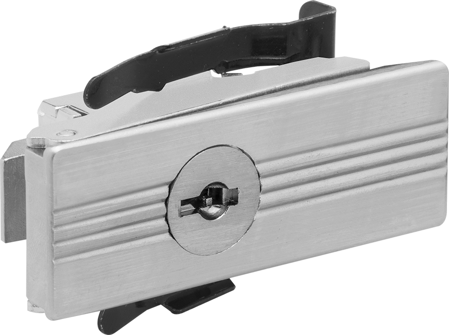 Kürek Saplı İt-Kapat Mandalı, Anahtarlı Kilitli, Çinko Kaplı Çelik, 1" Yükseklik x 2-3/4" Genişlik — Vida Takma, Anahtarlı, Anahtar