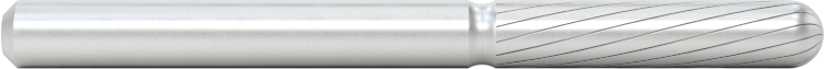 Yüksek Hızlı Çelik Frez, 1/8" Çapında Şaftlı, Yuvarlak Silindir, 1/8" Baş Çapı
