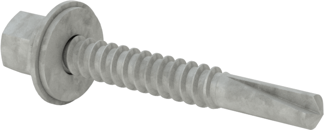 Metal için Pullu Delme Vidaları, Paslanma ve Aşınmaya Dayanıklı Çelik, 12 Numaralı Boyut, 1.5" Uzunluk, 2 Numara Matkap Ucu