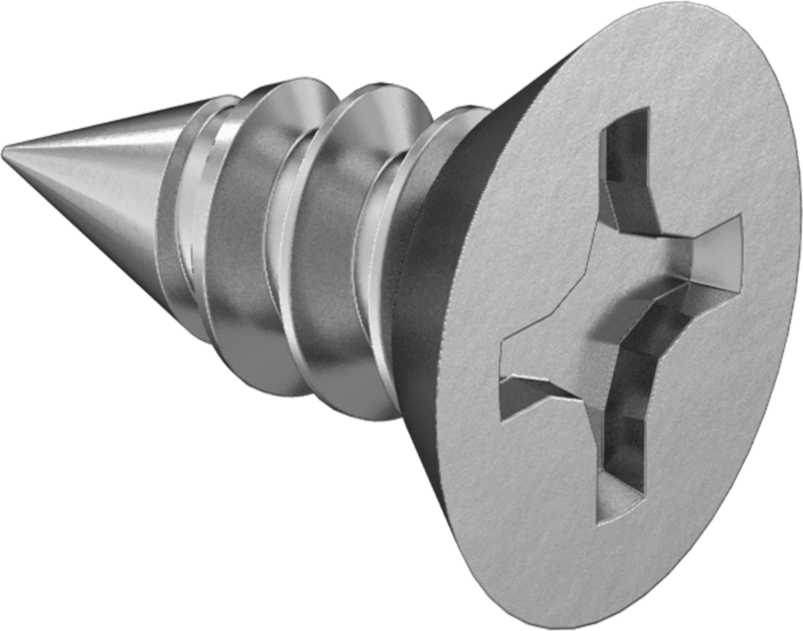 18-8 Paslanmaz Çelik Metal için Phillips Havşa Başlı Vidalar, 12 Numaralı Boyut, 1/2" Uzunluk