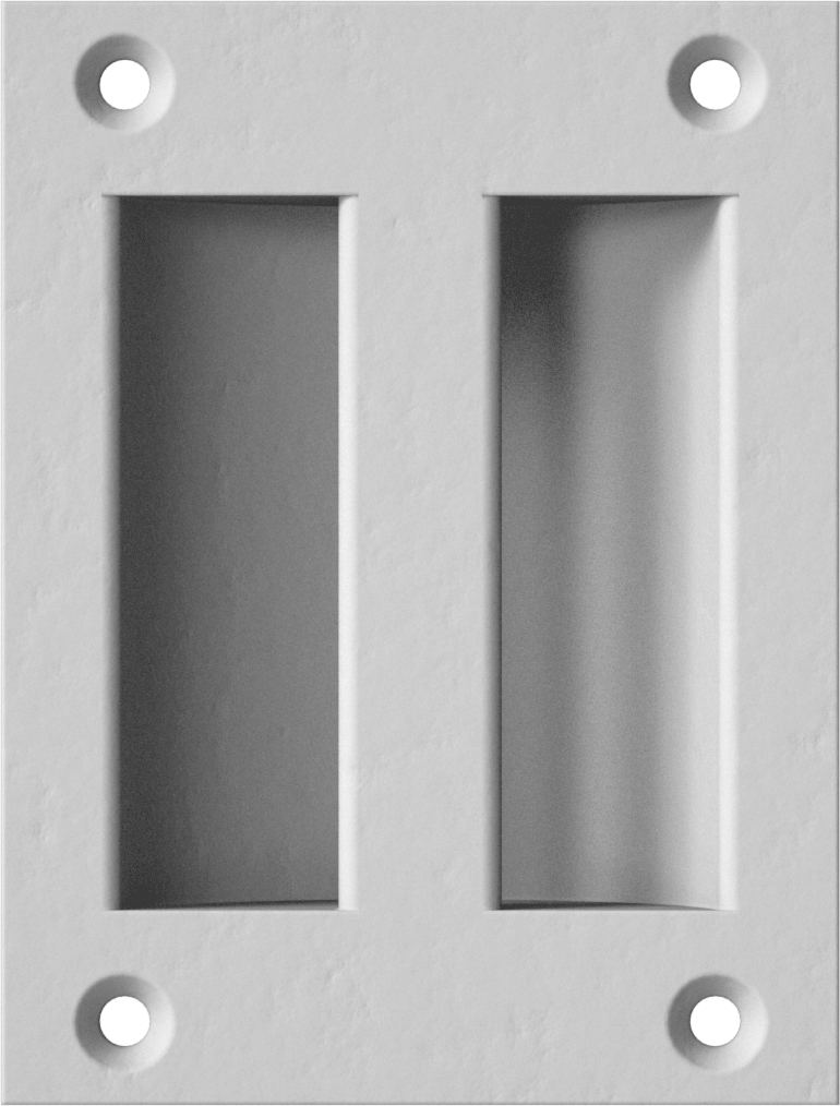Dişsiz Delikli Gömme Çekme Kolu, Kahverengi Toz Boyalı Demir, 6-3/4" Yükseklik x 5-1/8" Genişlik — Gömme, Demir, Dişsiz Delik
