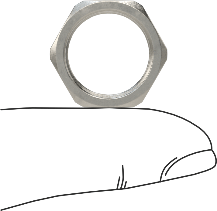 Paslanmaz Çelik Altıgen Panel Somunu, 5/8"-27 UNS, 1/8" Yükseklik