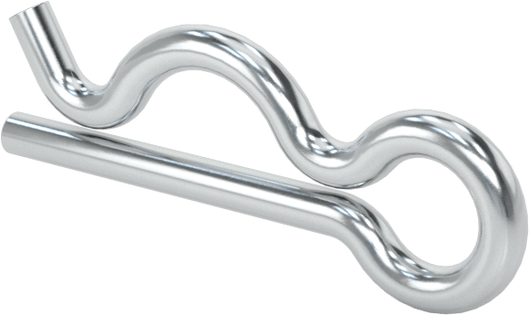 Çinko Kaplı Yay Çeliği Kopilyası, Saç Tokası, 7/64" ila 9/64" Pim Çapı için, 1/32" Tel Çapı